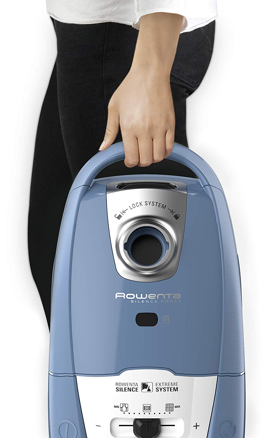 Aspirador con bolsa - Rowenta Silence Force RO7321, 450W, Tecnología silenciosa, Depósito 4.5 L, Azul