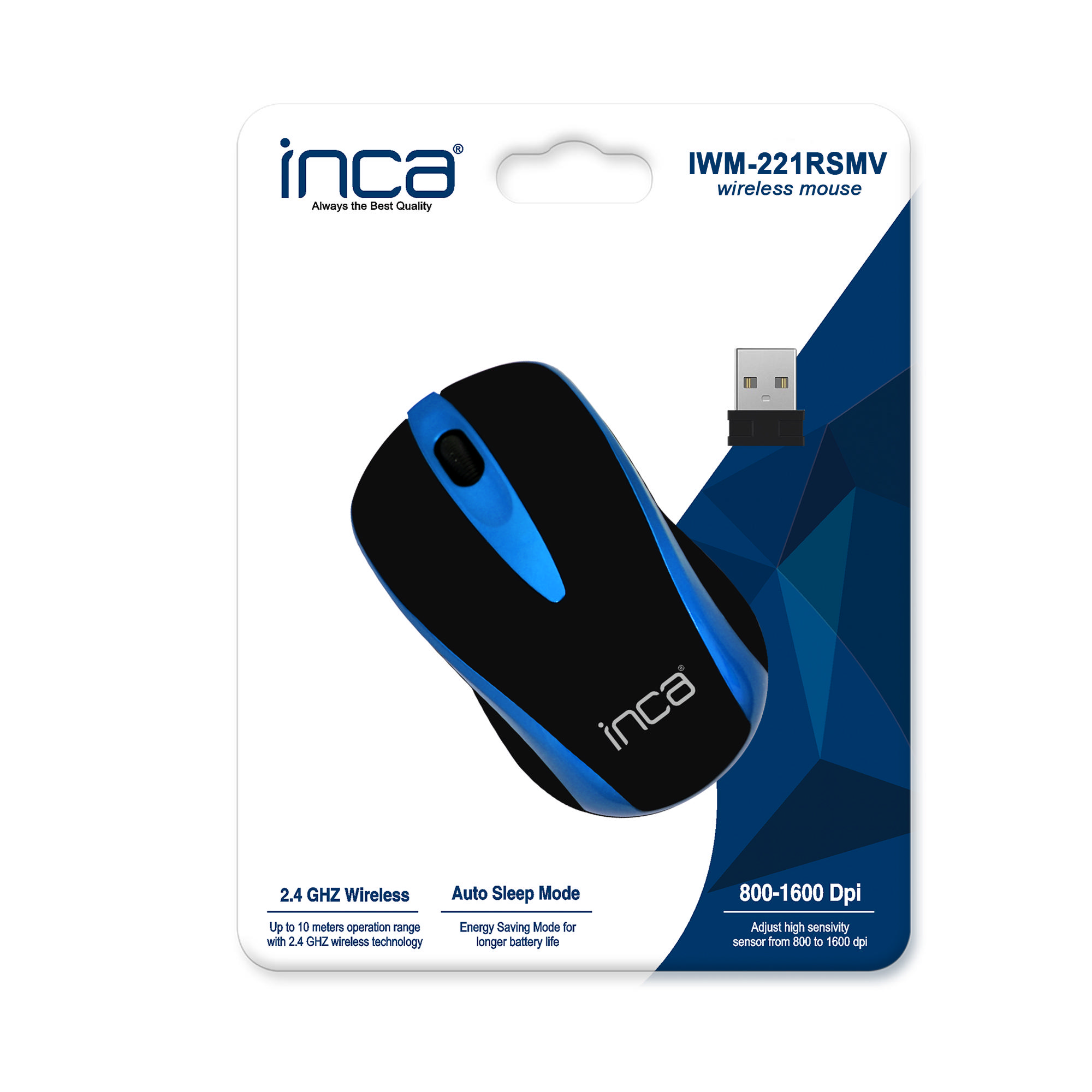 INCA IWM-221RSMV Kablosuz Mouse Siyah/Mavi