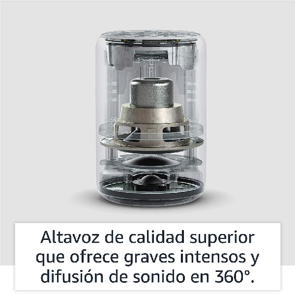 Altavoz inteligente con Alexa - Amazon Echo (3ª Gen), Sonido de alta calidad, Controlador de Hogar, Antracita