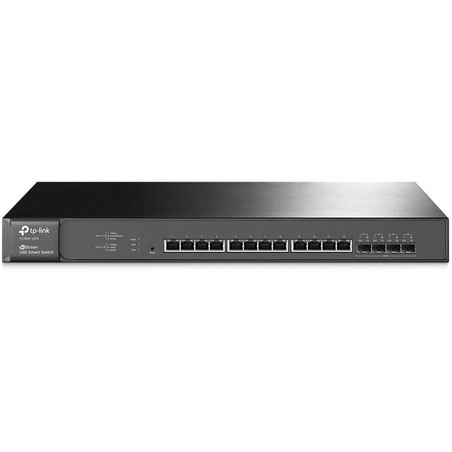 Switch - TP-Link T1700X-16TS, 12 puertos, 100/1000/10000, Negro
