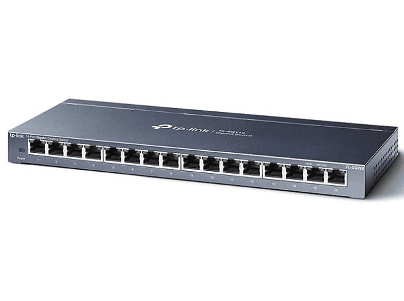 Switch Tplink Tlsg116 16 puertos gigabit ethernet de sobremesa rj45 negro conmutador no gestionado plug and play metal escritorio montaje en bastidor sin ventilador vida limitada lan 101001000 mbps auto mdimdix plata l2