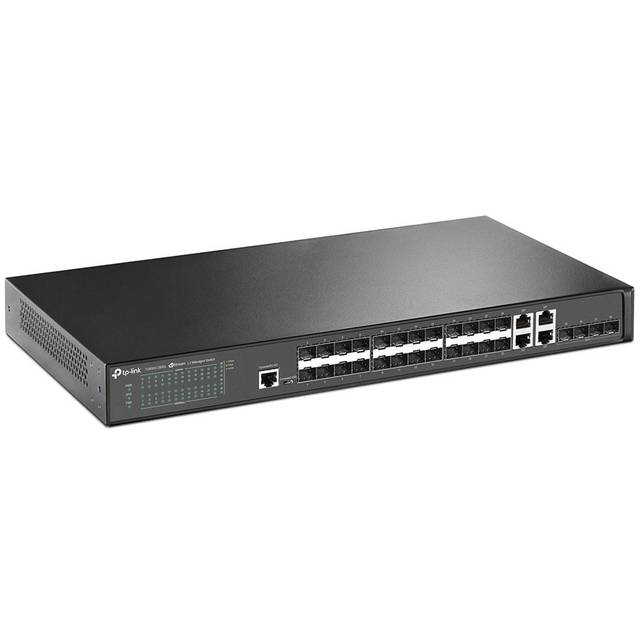 Switch - TP-Link T2600G-28SQ, 24 Gigabit y 4 ranuras Gigabit SF, 10/100/1000 Mbps