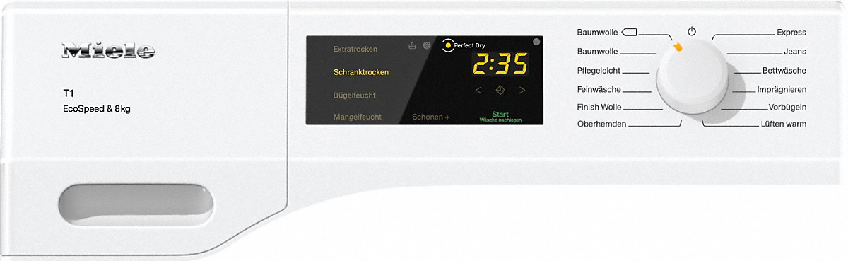 MIELE TCD450 WP EcoSpeed&8kg Trockner T1 Chrome Edition (8 kg, A+++, Lotosweiß)