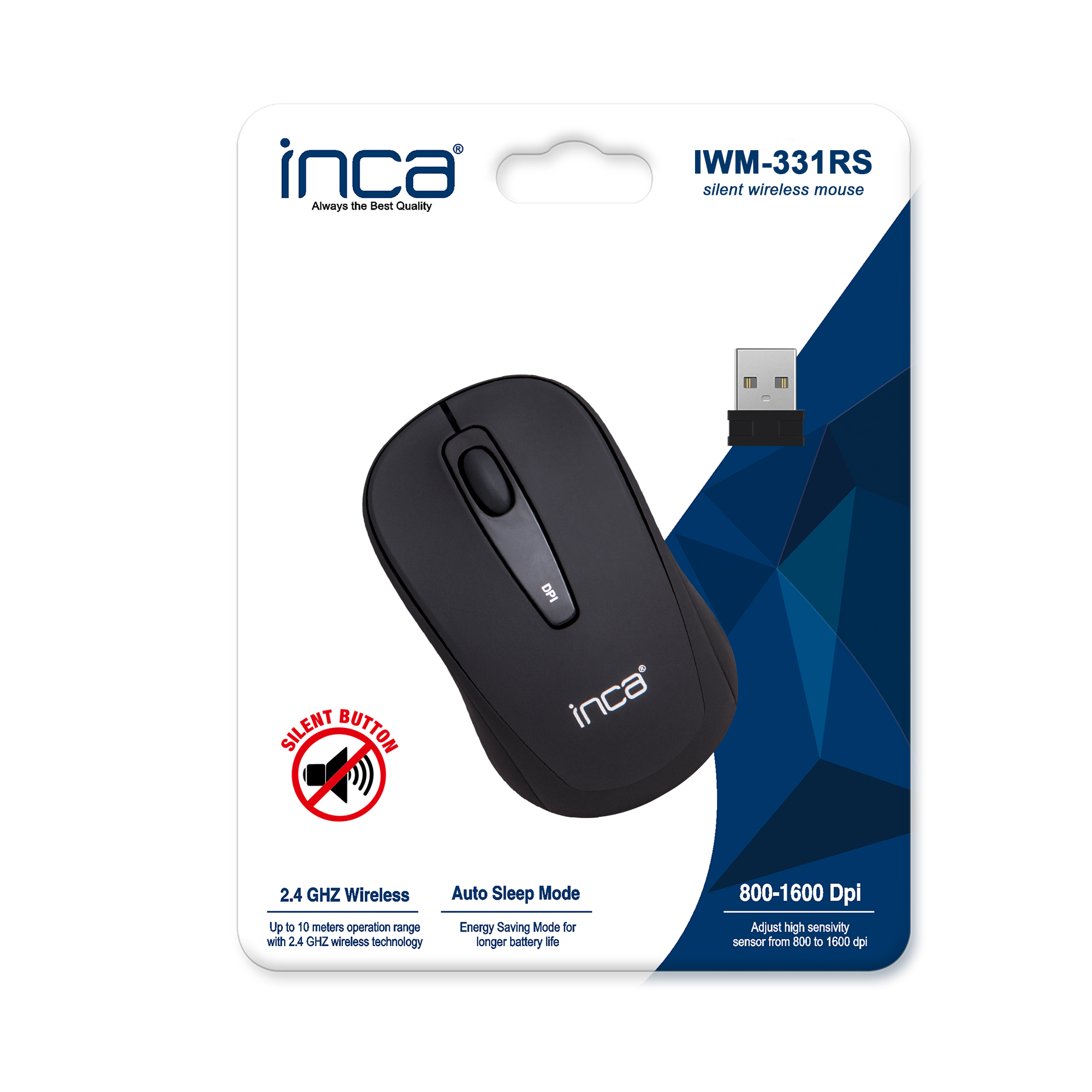 INCA IWM-331RS Silent Wireless Kablosuz Sessiz Mouse Siyah
