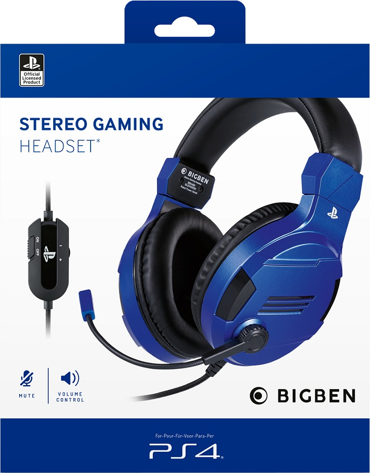 BIG BEN Stereo Gaming Headset V3, kék (PlayStation 4)