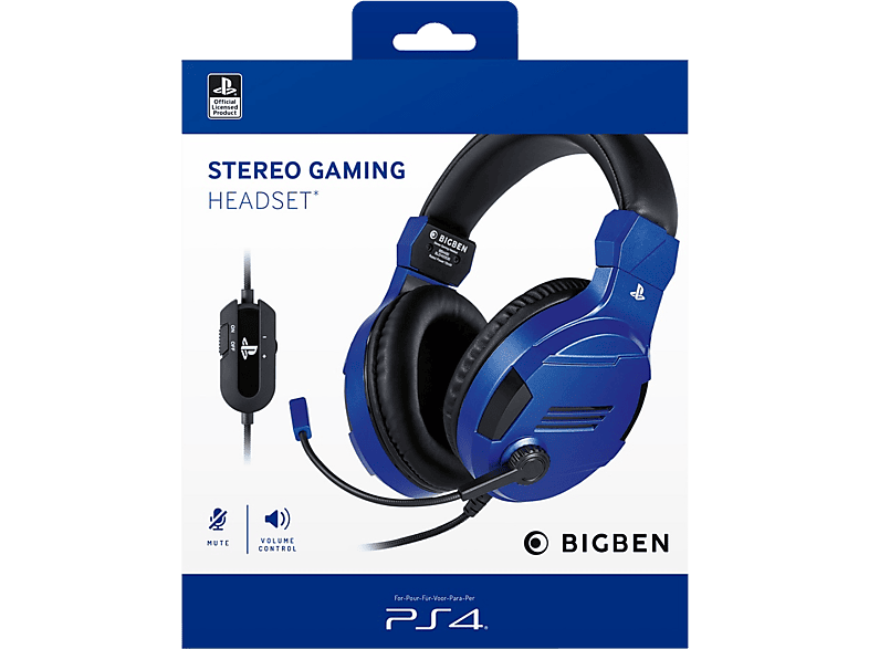 BIG BEN Stereo Gaming Headset V3, kék (PlayStation 4)