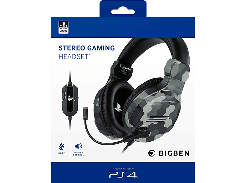 BIG BEN Stereo Gaming Headset V3, terepmintás (PlayStation 4)