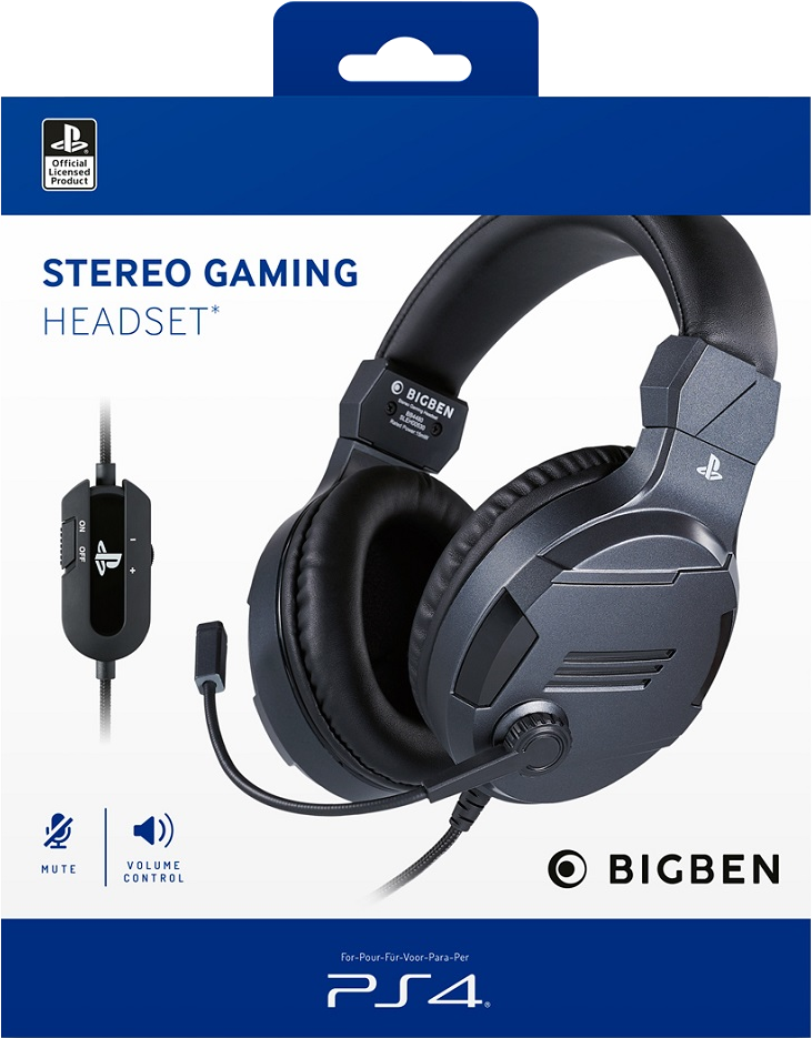 BIG BEN Stereo Gaming Headset V3, titánszürke (PlayStation 4)