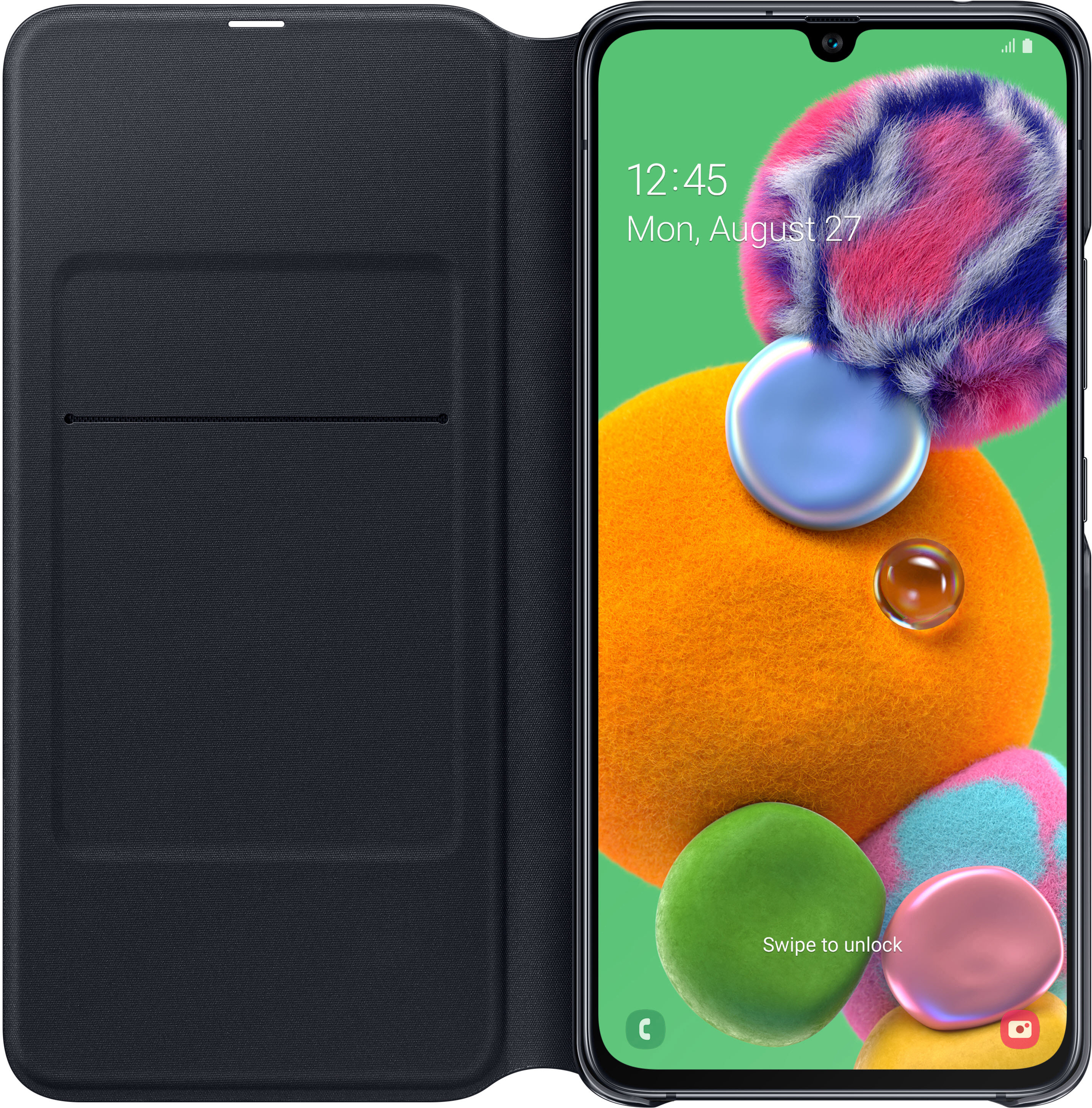 SAMSUNG EF-WA908, Bookcover, Samsung, Galaxy A90, Schwarz