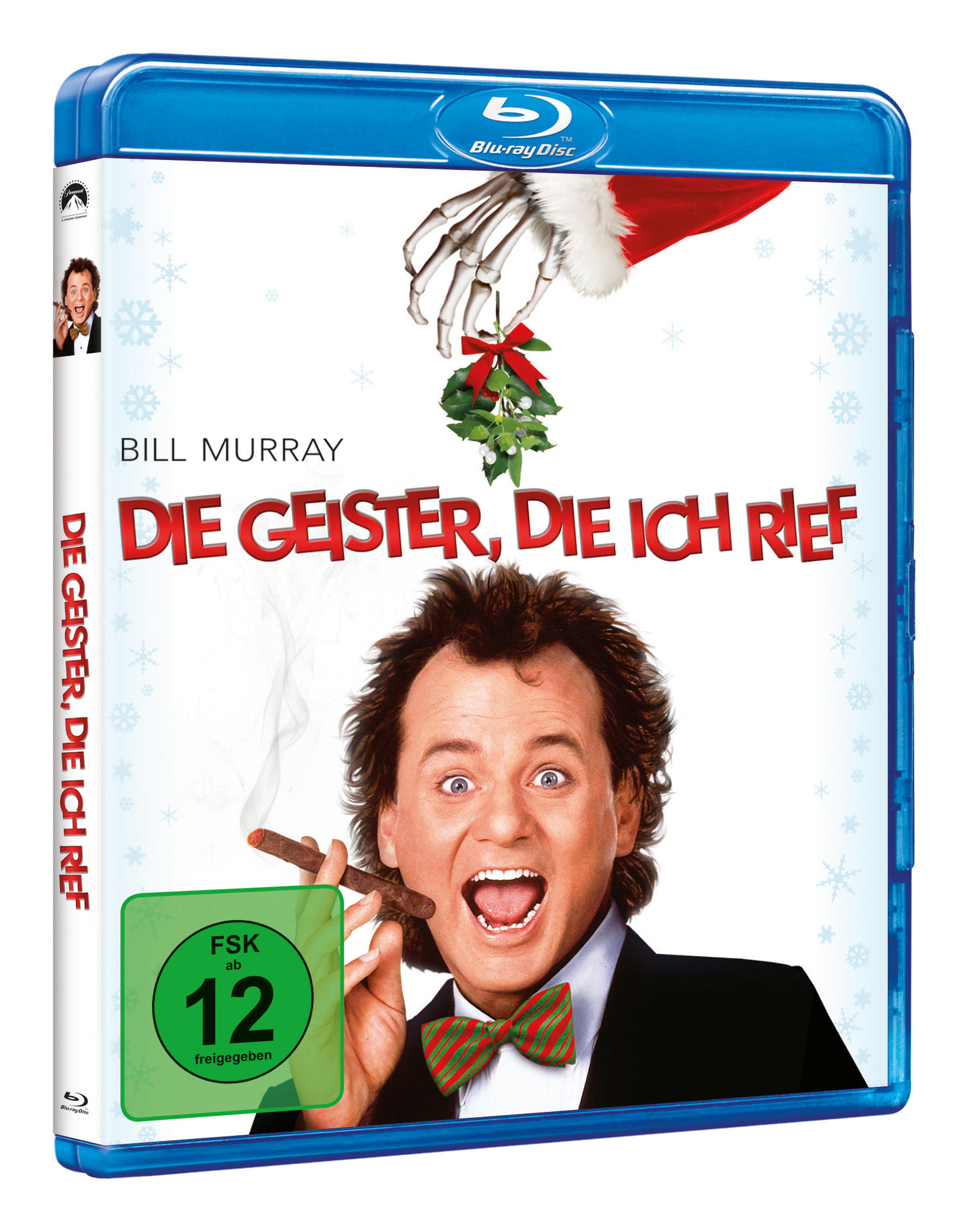 Blu-ray-Disc-Hülle für 'Die Geister, die ich rief'. Bill Murray ist auf dem Cover, mit Weihnachtsthema.