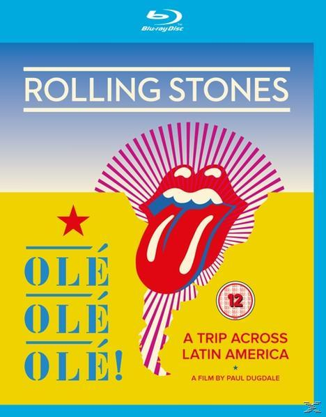 Couverture du disque Blu-ray des Rolling Stones : logo de langue rouge, fond bleu, texte jaune et bleu.
