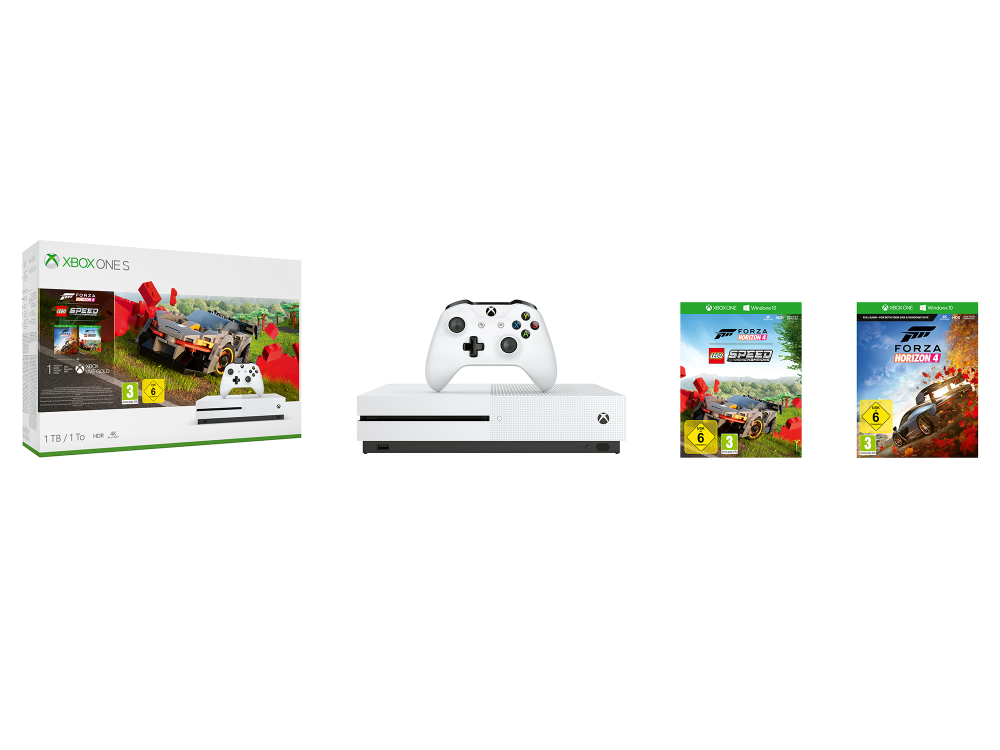 MICROSOFT Xbox One S 1TB - Forza Horizon 4 LEGO® Speed Champions Bundle