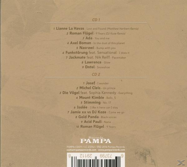 Das Bild zeigt die Rückseite einer CD mit einer Titelliste. Namen von Künstlern und Songs sind sichtbar.