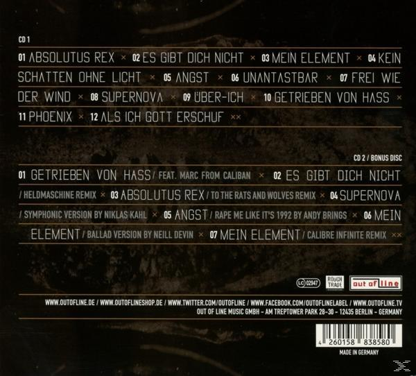 Cover von einem Album mit einer Tracklist.