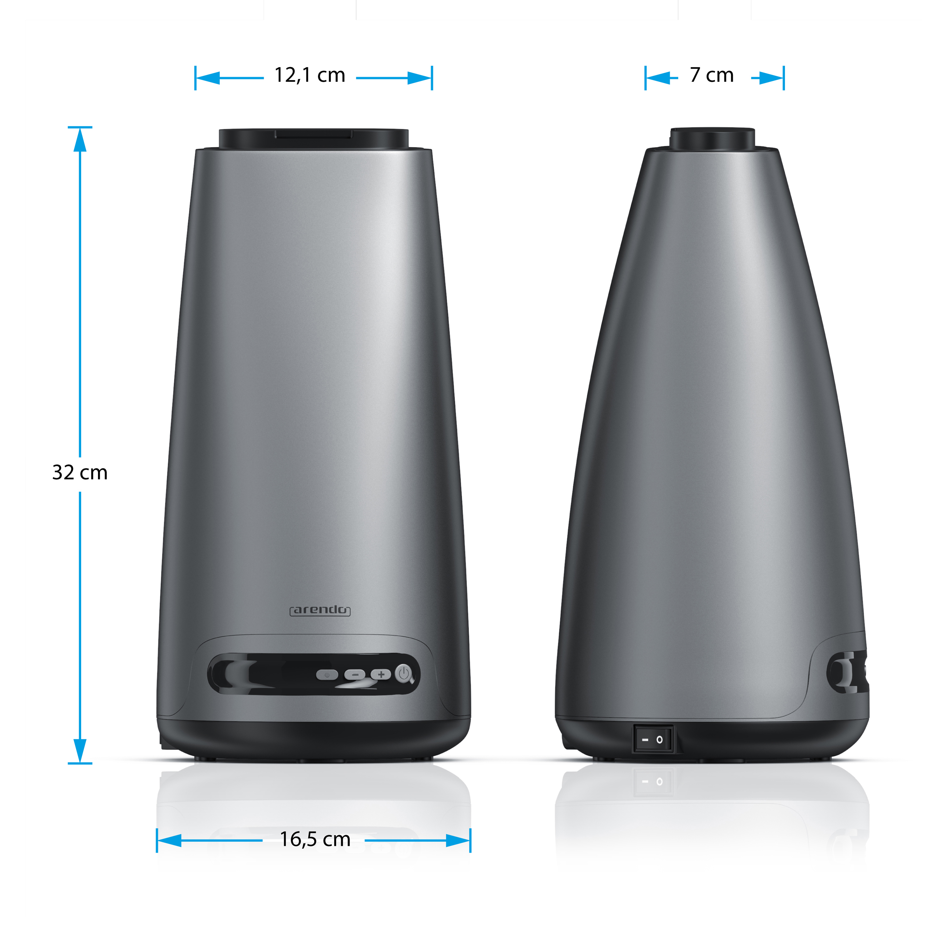 ARENDO 302757 Novana Luftbefeuchter Grau/Schwarz (30 Watt, Raumgröße: 20 m²)