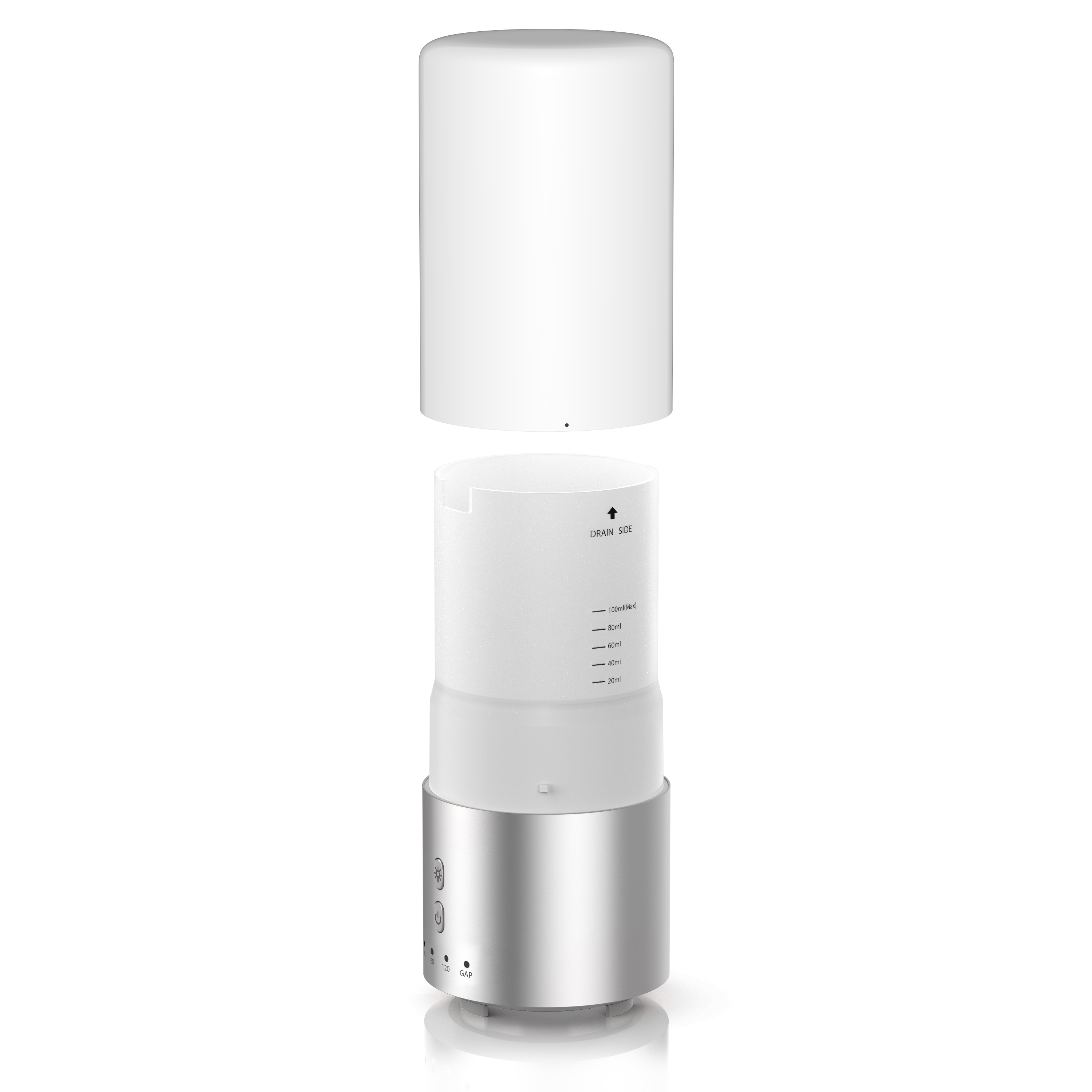 ARENDO 302604 Aroma-Diffuser Weiß/Silber (12 Watt, Raumgröße: 20 m²)