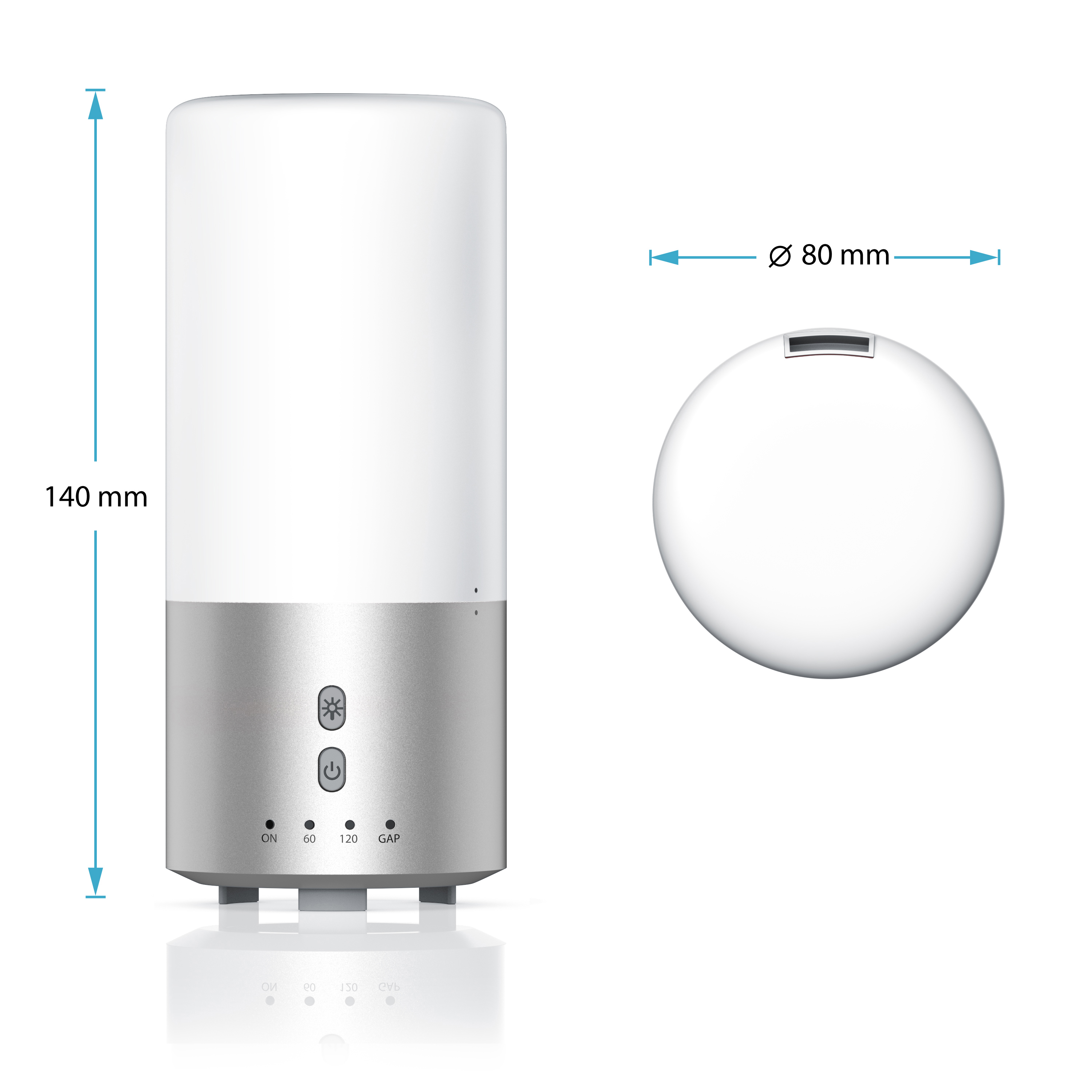 ARENDO 302604 Aroma-Diffuser Weiß/Silber (12 Watt, Raumgröße: 20 m²)