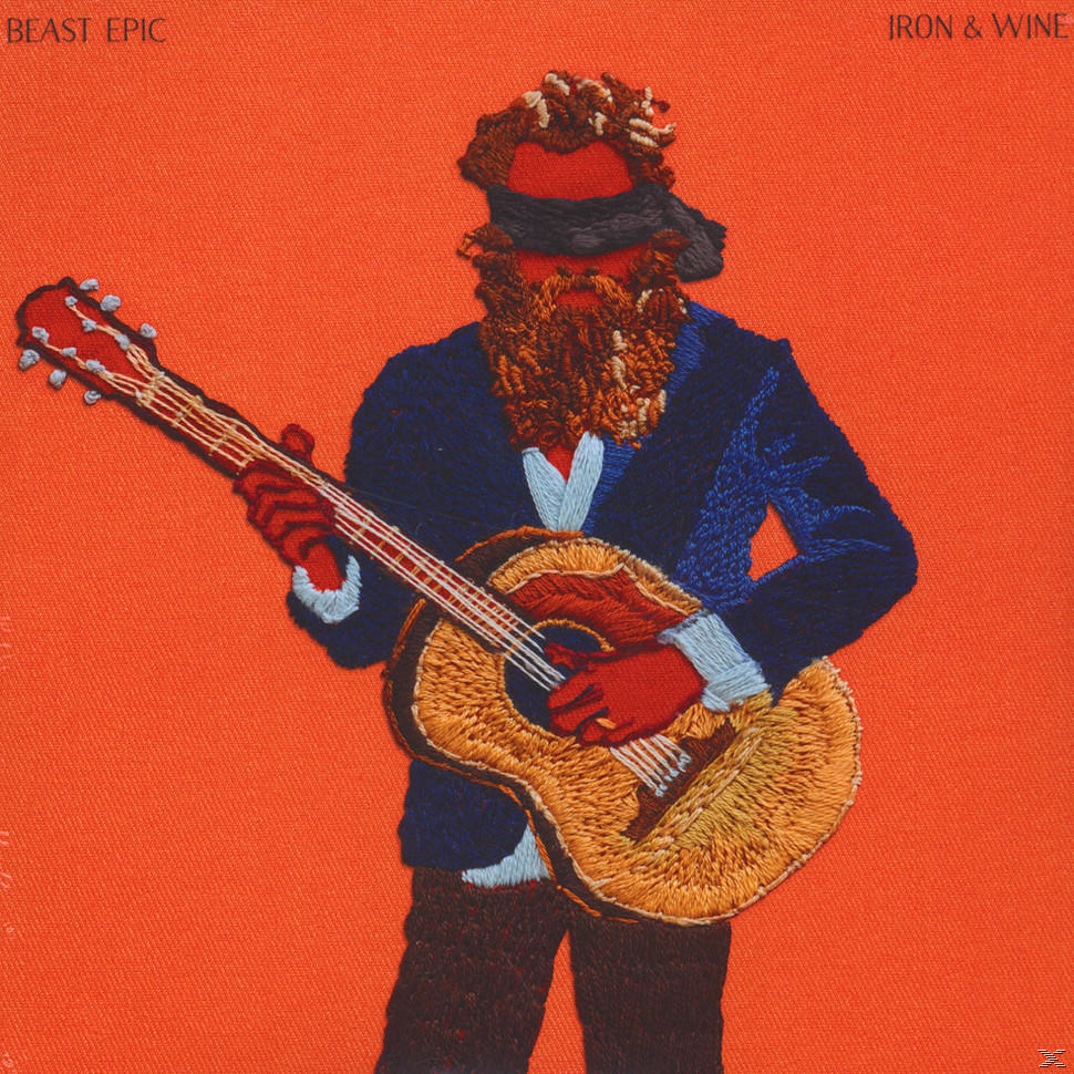 Albumcover: Mann spielt Gitarre mit gezeichnetem Gesicht, orangefarbener Hintergrund, Text: Beast Epic.
