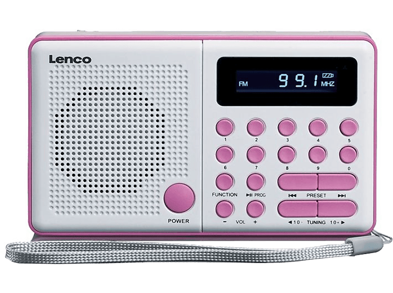 LENCO Draagbare radio USB FM Roze (MPR-034PK)