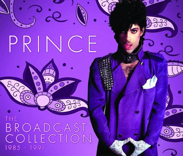 Prince albumhoes: Paarse achtergrond, een man in een paars pak en bloemmotieven.