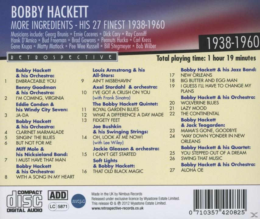 Bobby Hackett - More Ingredients  - (CD)