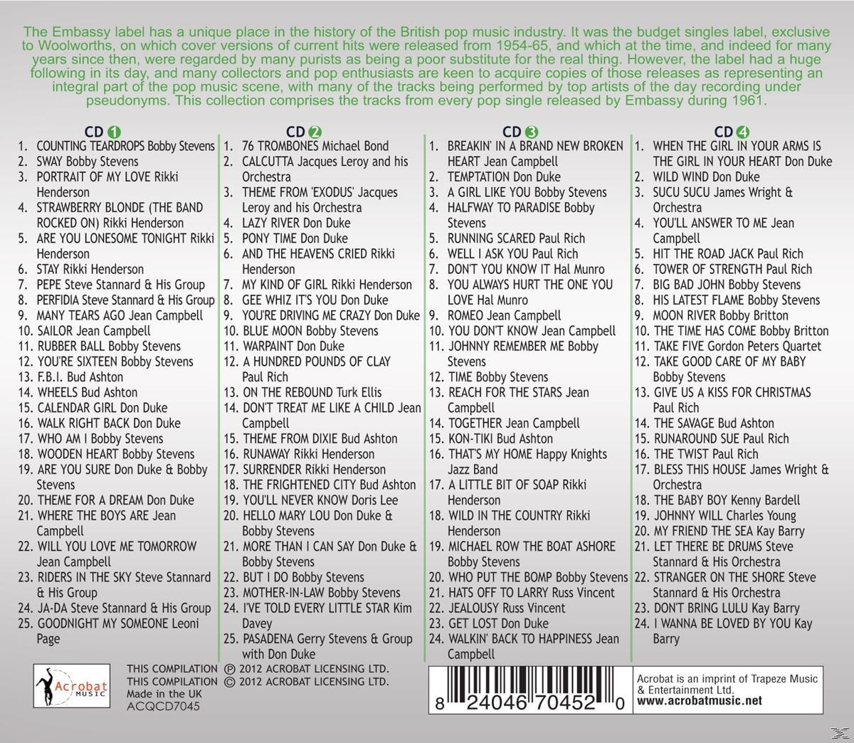 VARIOUS - The Embassy  British Hit Parade 1961  - (CD)