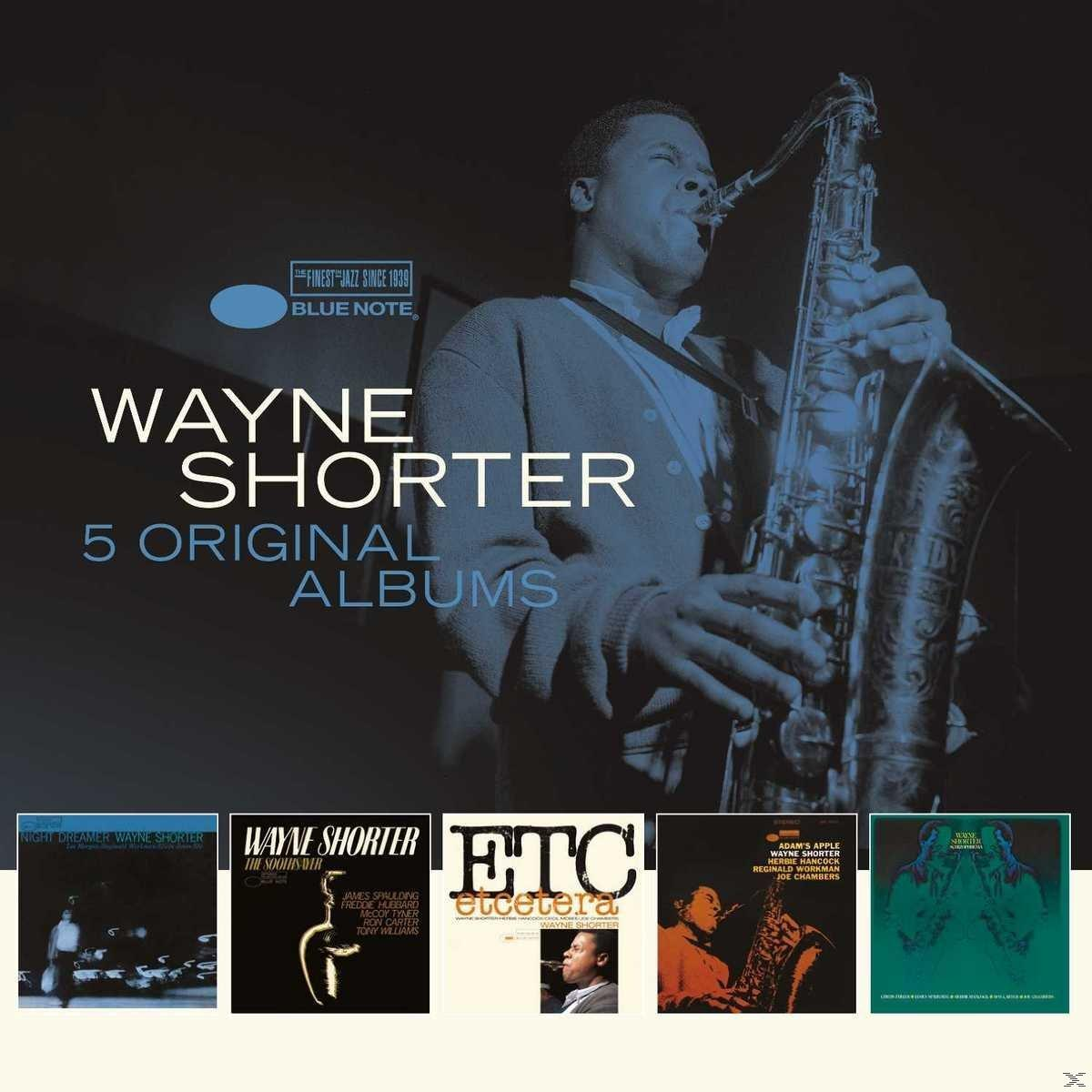 Albumcover: Wayne Shorter mit Saxophon. Albumtitel: '5 Original Alben'.