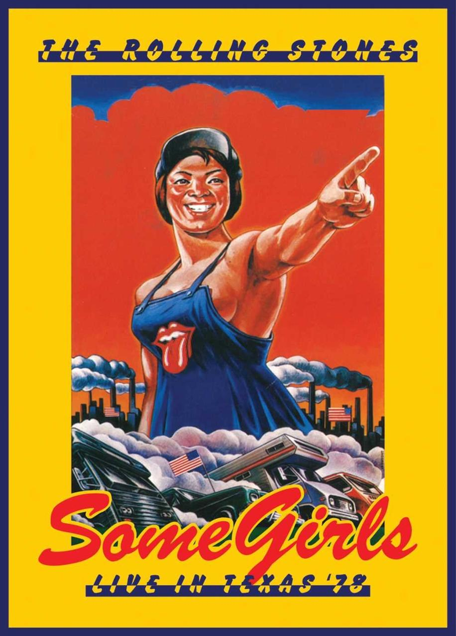 Albumcover: Rolling Stones' 'Some Girls: Live in Texas '78'. Cartoon-Frau zeigt.