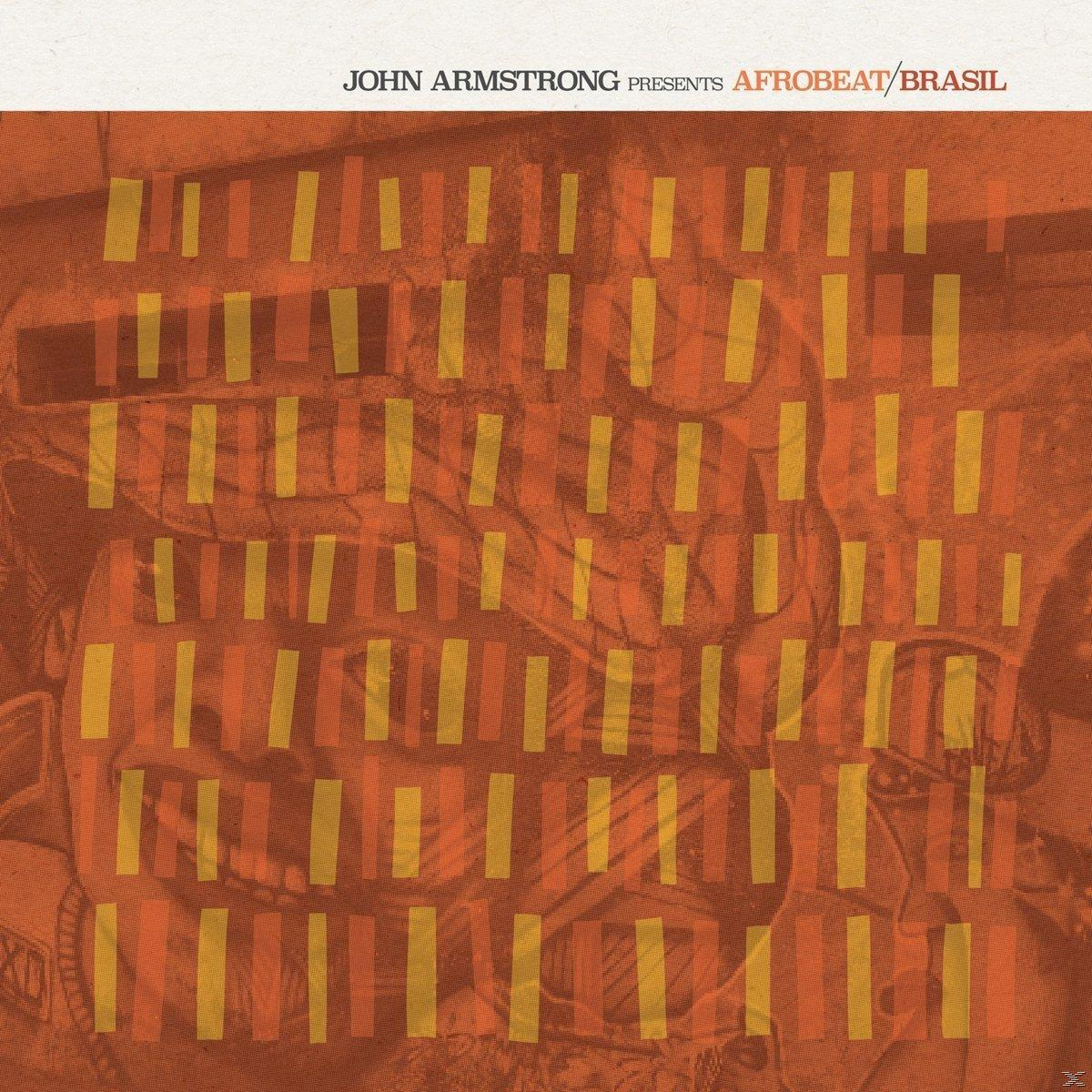 Albumcover mit orangefarbenen und gelben Rechtecken und Text.