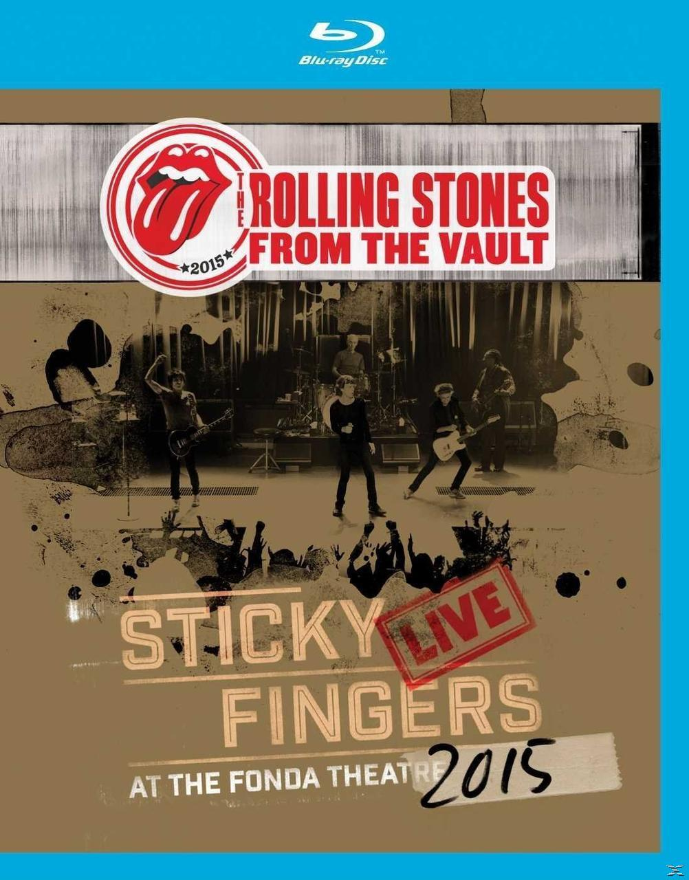 The Rolling Stones live auf der Bühne. Albumtitel ist Sticky Fingers Live.