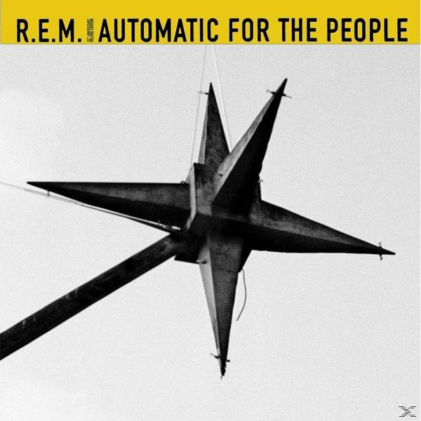 Albumcover mit einer großen Sternstruktur, Titel 'R.E.M. Automatic for the People'.