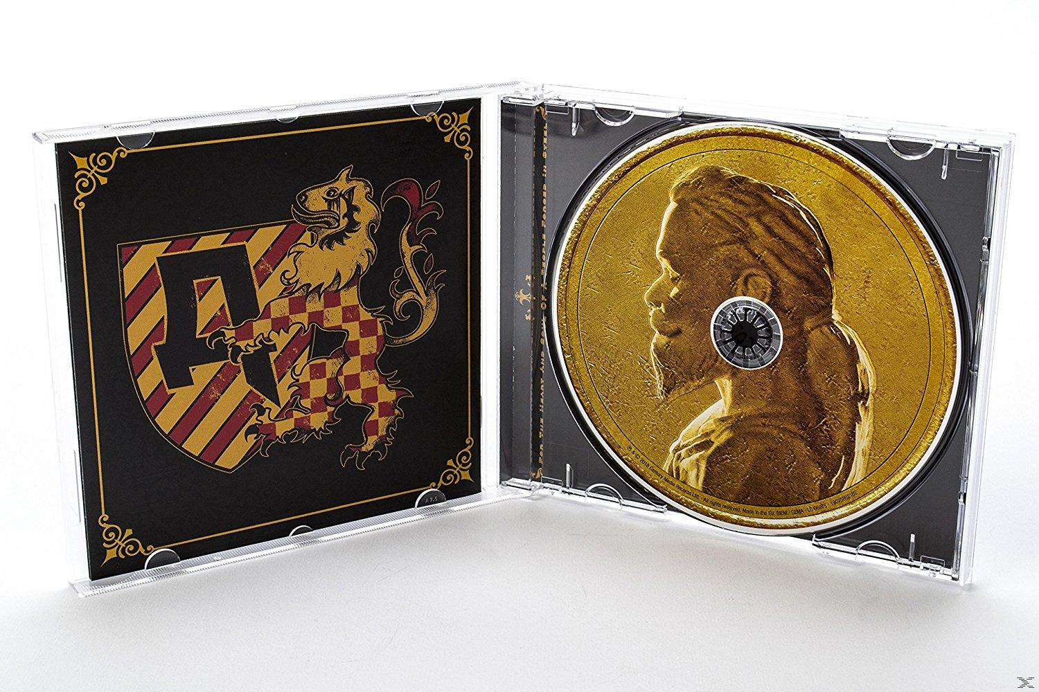 Geöffnete CD-Hülle, Albumcover links, CD mit Golddesign rechts.