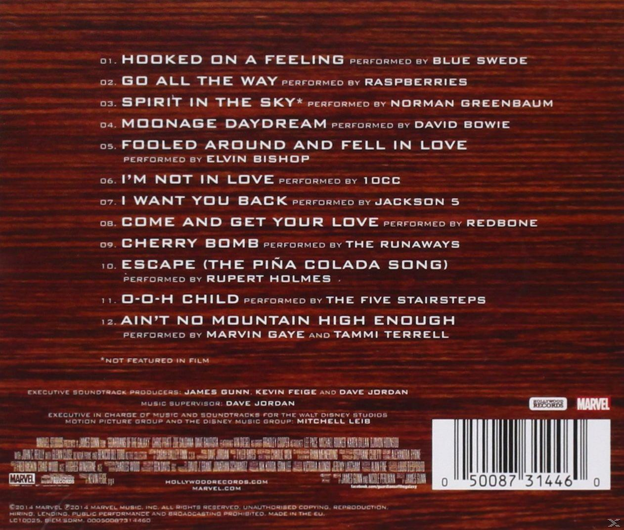 Album borítója, dalok és előadók listájával. A szöveg fehér, sötét háttéren. Az album egy filmzene.