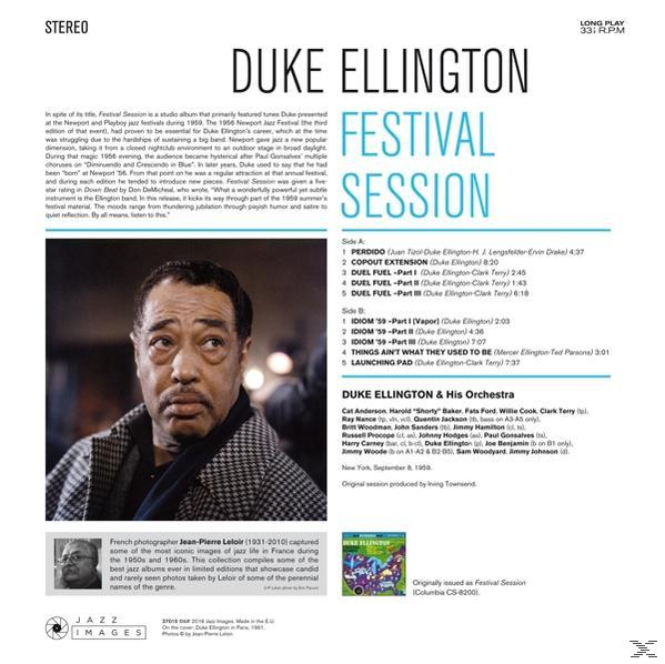 Album borító: Duke Ellington Festival Session, fekete-fehér portréval Duke-ról.