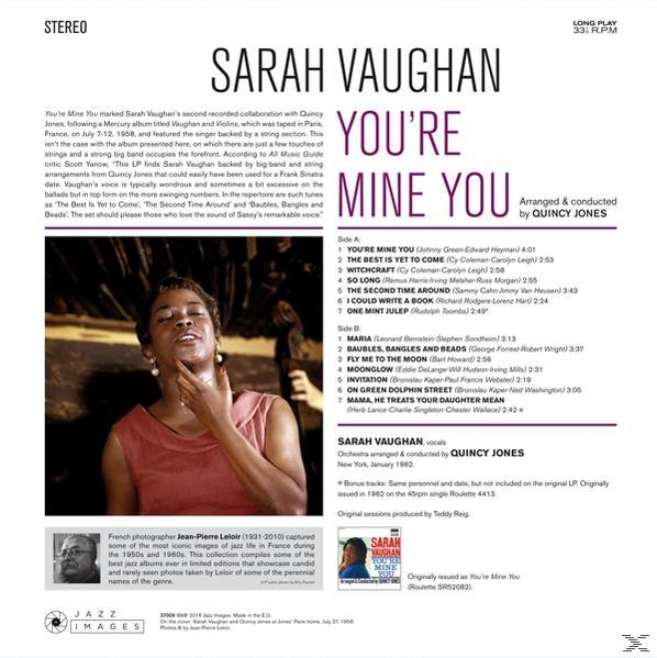 Sarah Vaughan albumának CD-borítója, az énekesnő fotójával.
