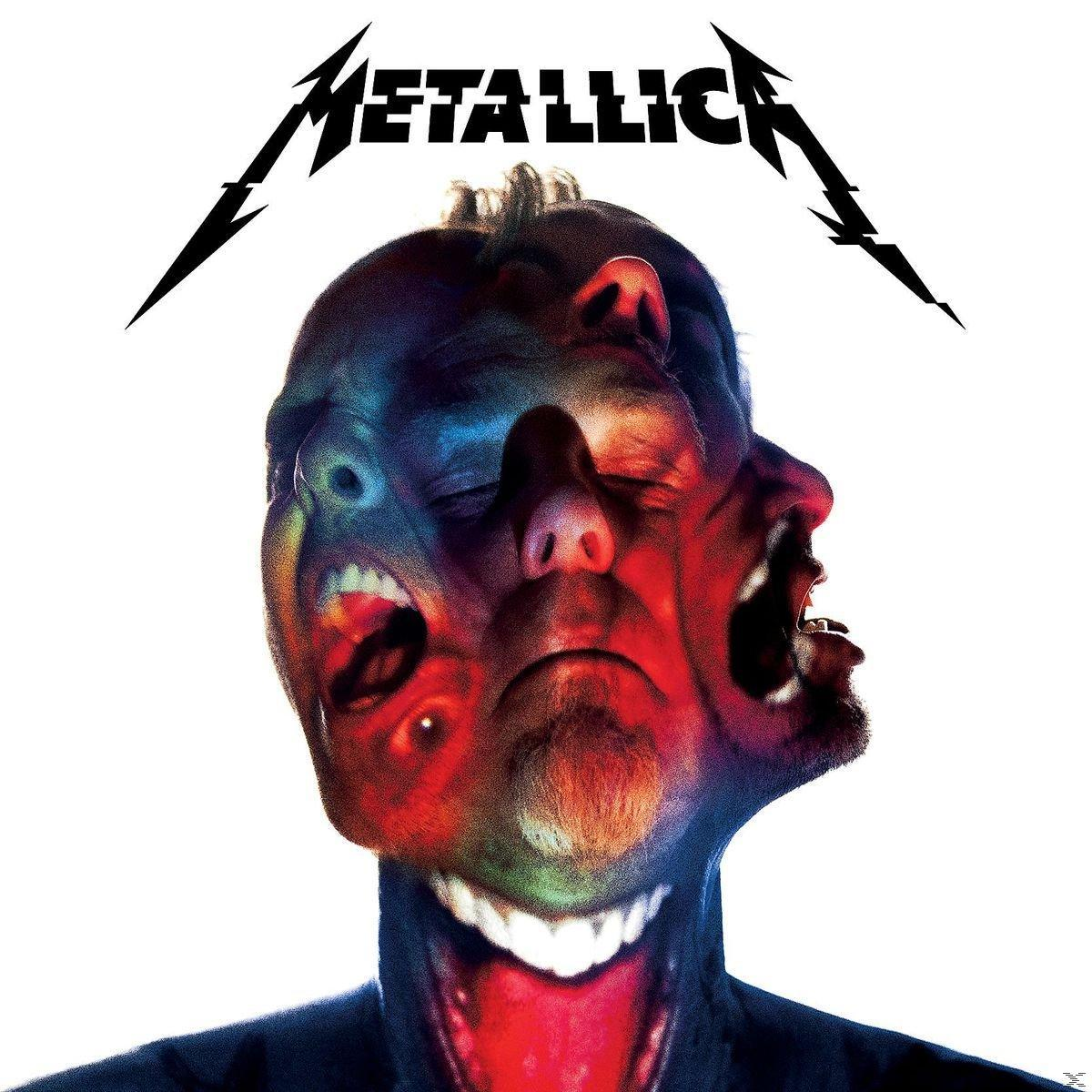 Metallica album borítója. Több arc egybeolvadva torzított vonásokkal, fehér háttérrel.