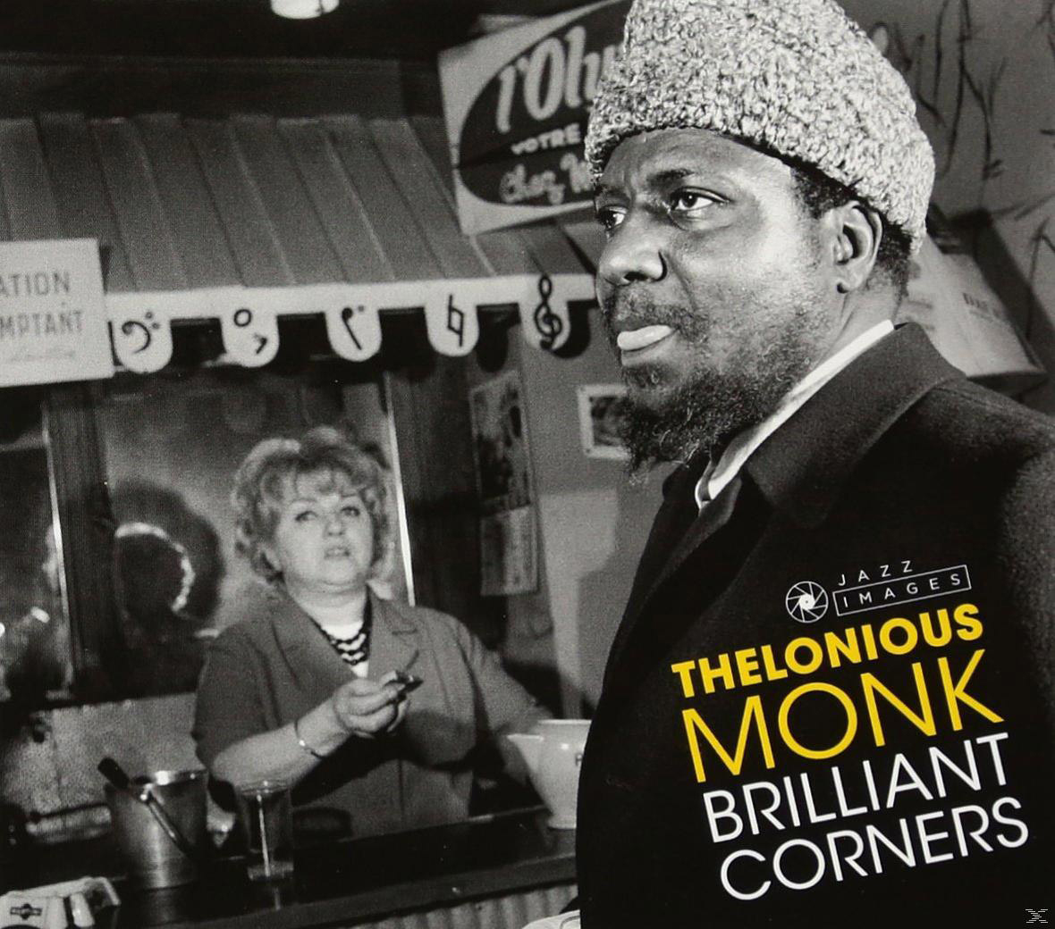 Albumcover: Thelonious Monk, Brilliant Corners. Mann mit Hut vor einem Geschäft mit einer anderen Person.
