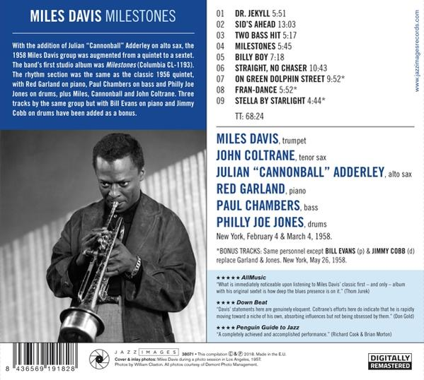 Albumcover mit Miles Davis, Trompete, und einer Titelliste.