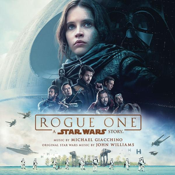 Rogue One album borító, filmplakát emberekkel és űrhajókkal.
