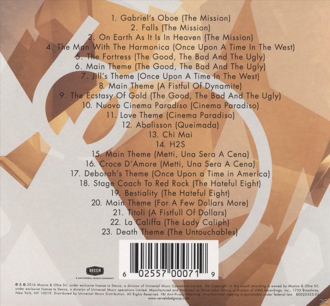 CD-Cover. Weißer Hintergrund mit einer Liste von Liedern, dem Namen des Künstlers und einem Barcode unten.