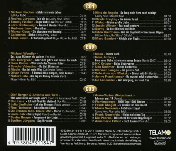 CD mit Musiktiteln und Künstlernamen, Telamo-Logo und Barcode.