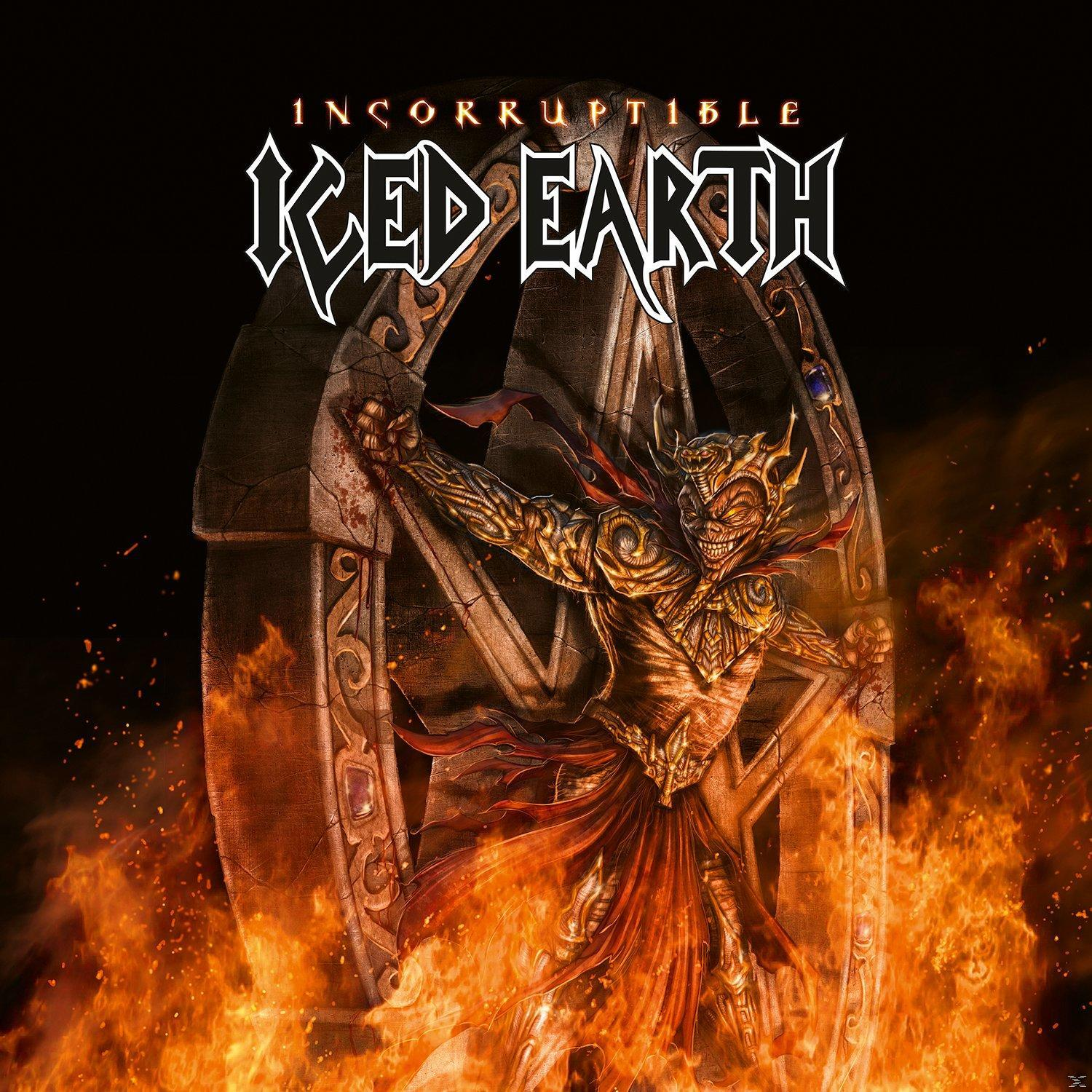 Démonfigura lángokkal, boltívben. Az 'Incorruptible' album borítója.