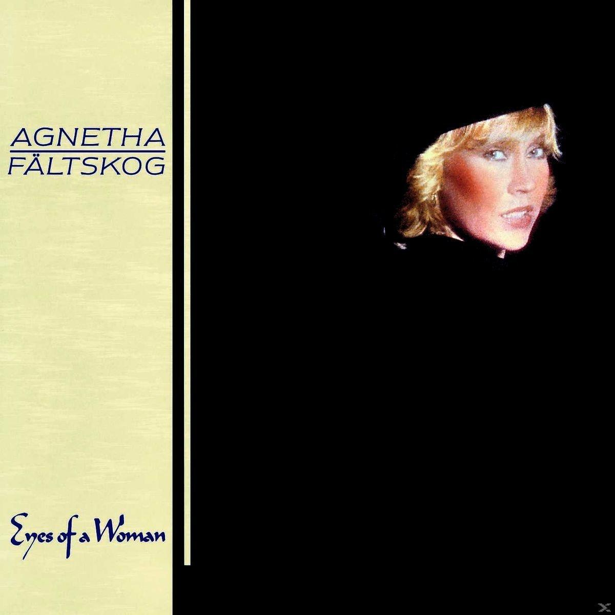 Album borító. Szőke nő arca, részben megvilágítva. Cím: 'Eyes of a Woman'. Előadó neve: 'Agnetha Fältskog'.