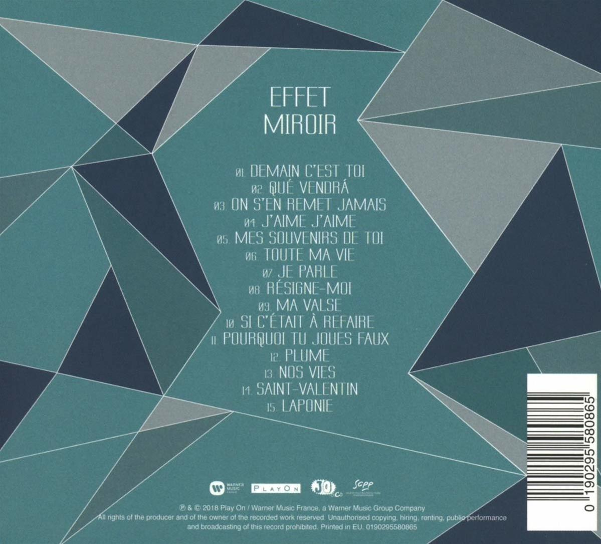 Albumcover mit Text und geometrischen Formen. Zeigt Songtitel und ein Logo.