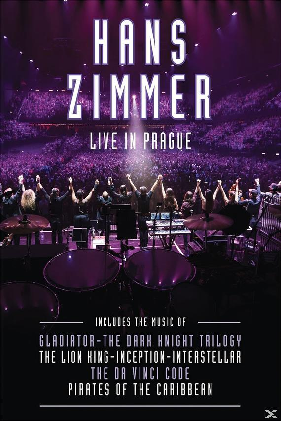 DVD borító, Hans Zimmer Live in Prague. Egy koncert jelenetet és szöveget tartalmaz.
