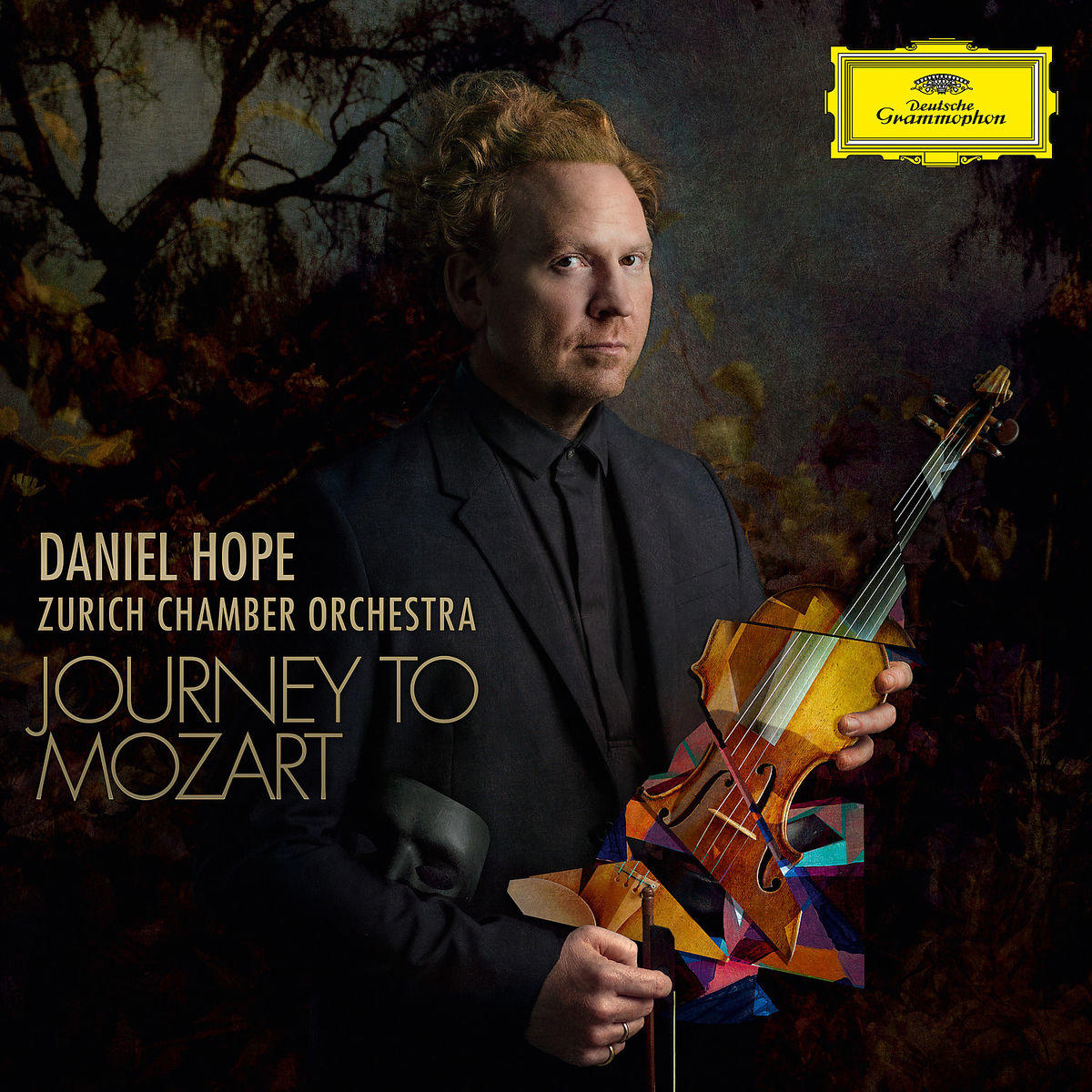 Albumcover von Daniel Hope, der eine Geige hält. Enthält den Text 'Journey to Mozart' und ein Deutsche Grammophon-Logo.