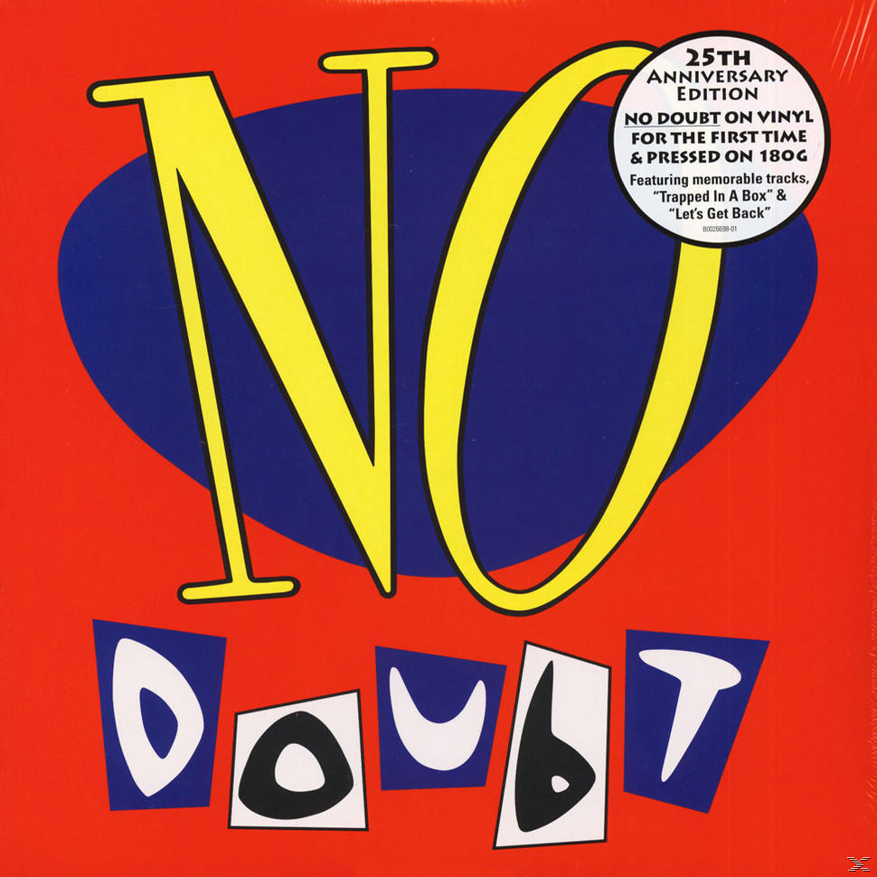 A No Doubt album borítója piros háttérrel. A cím: No Doubt.