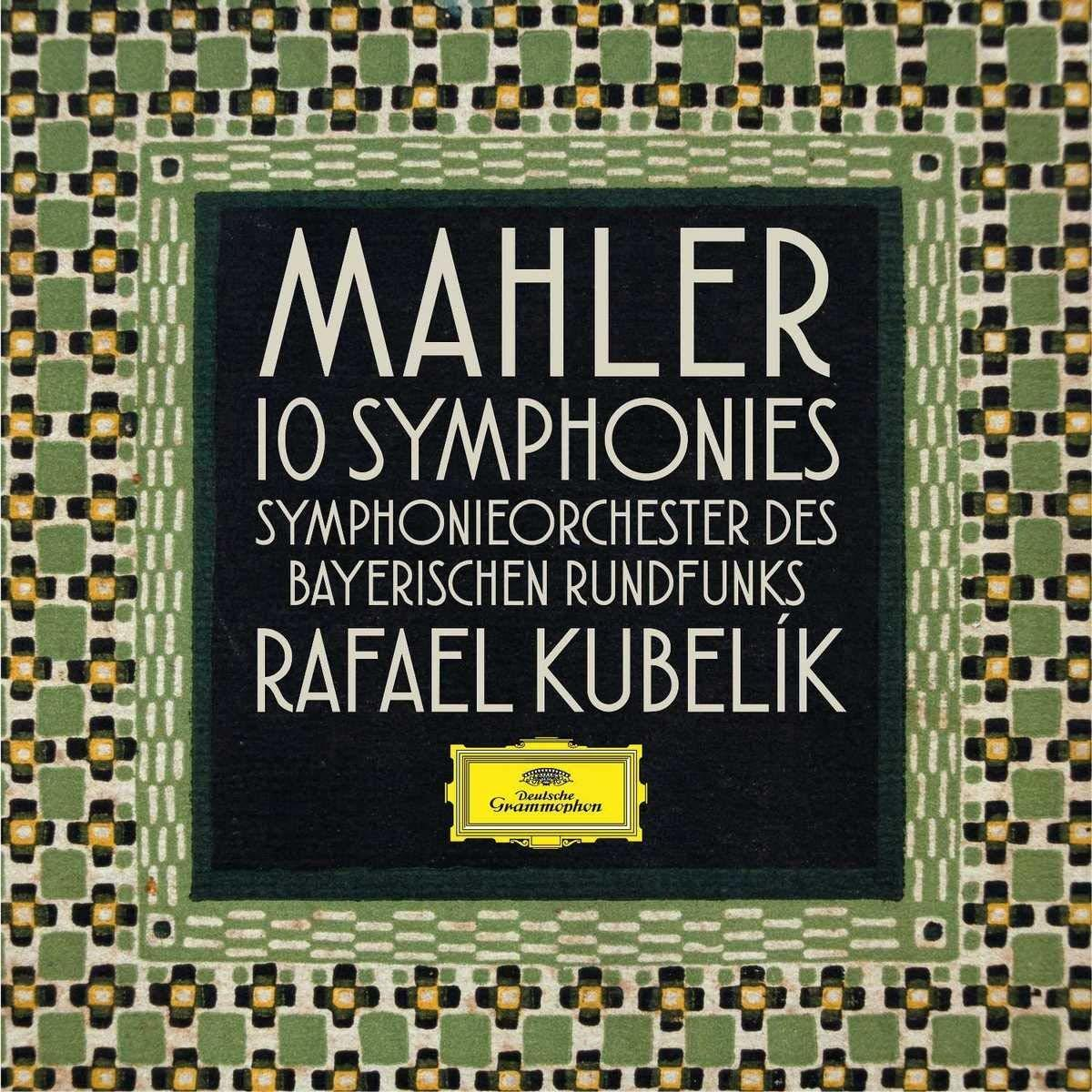 Albumcover: Mahler, ein schwarz-grünes Design mit Text und Logo, 10 Symphonien.