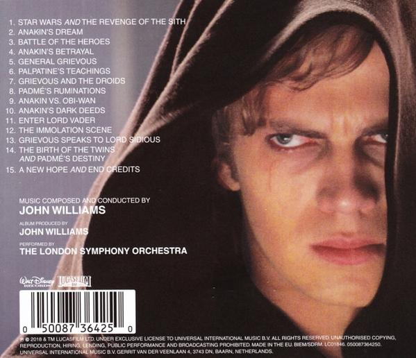 Star Wars film DVD borítója, egy személy közeli képével és a címek listájával balra.