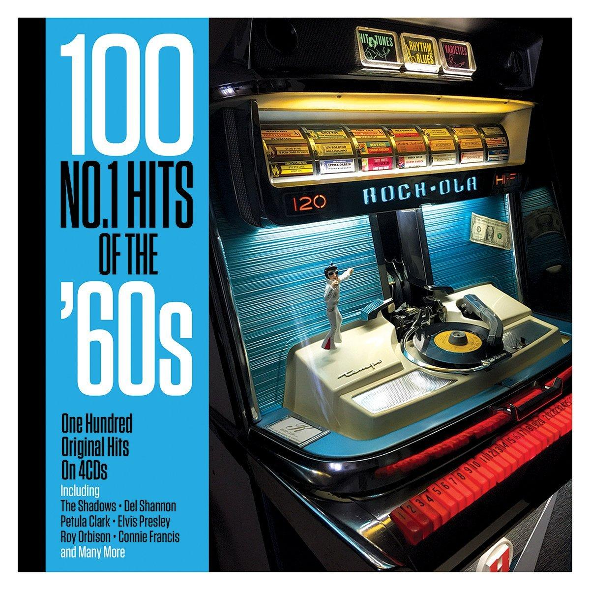 Album borító egy zenegéppel és a címmel: 100 No.1 Hits of the 60s.